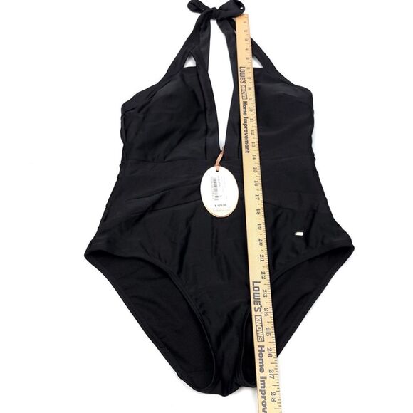 NWT Ted Baker Ralinda Halter Triangle Cut Outs One Piece Swimsuit Minimal Black - Picture 3 of 8